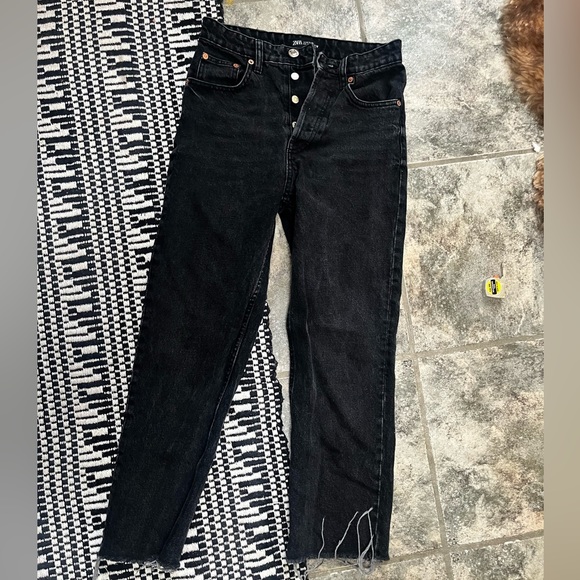 High Rise Black Denim Zara Jeans - Picture 1 of 6